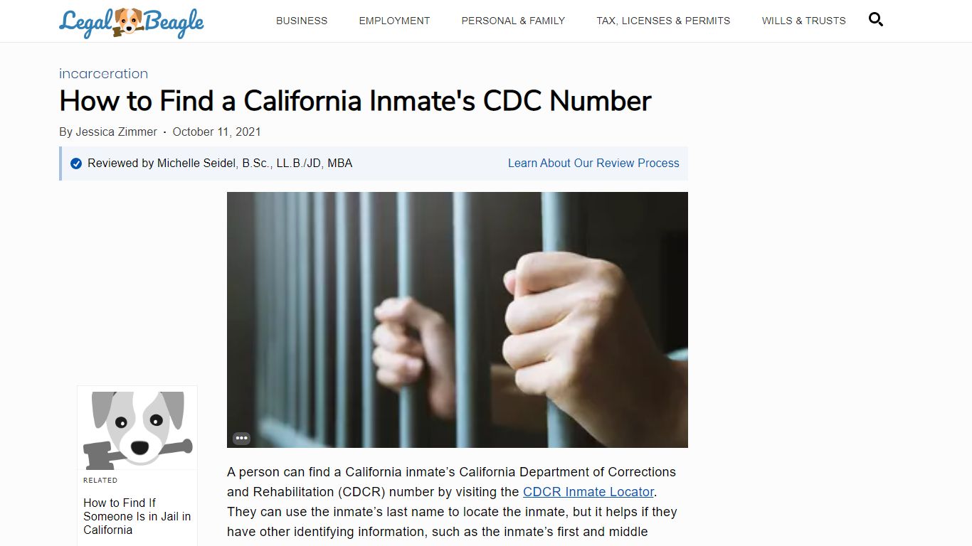 How to Find a California Inmate's CDC Number | Legal Beagle